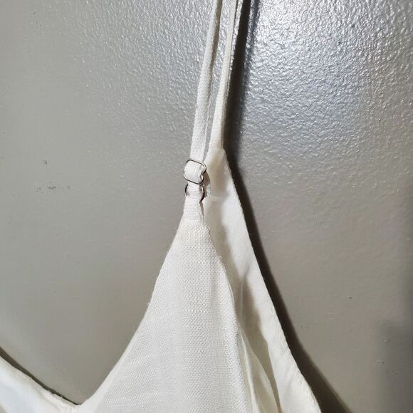 Indikah Romper Size Medium White Spaghetti Strap Cotton Blend By Angel Biba New - Picture 9 of 16